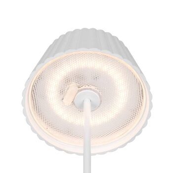 Stojacia lampa Suarez LED s dobíjaním, biela, výška 123 cm, kov