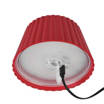 Stojacia lampa Suarez LED s dobíjaním, červená, výška 123 cm, kov