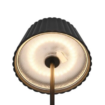 Stojacia lampa Suarez LED s dobíjaním, čierna, výška 123 cm, kov