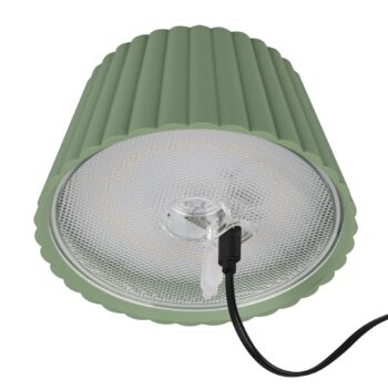 Stojacia lampa Suarez LED s dobíjaním, zelená, výška 123 cm, kov