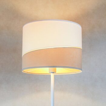 Stojacia lampa Susan, biela/béžová/zlatá