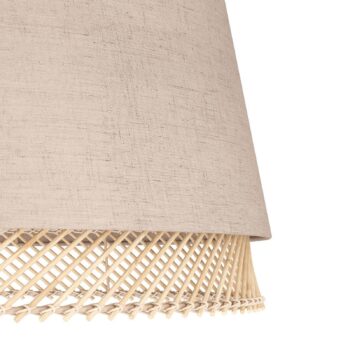 Stojacia lampa Tabley, čierna/prírodná farba, výška 153 cm, látka