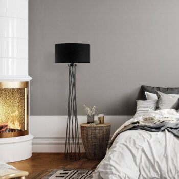 Stojacia lampa Tall 13470, čierna, plátno, výška 175 cm
