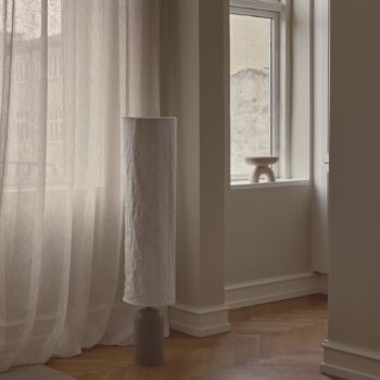 Stojacia lampa Talli, hnedá, tyvek/kov, výška 113 cm