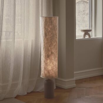 Stojacia lampa Talli, hnedá, tyvek/kov, výška 113 cm