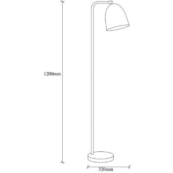 Stojacia lampa Tattoo 4090, čierna, kov, výška 120 cm
