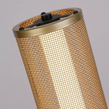 Stojacia lampa Thread LED, zlatá farba, 3-stupňová stmievateľná, oceľ