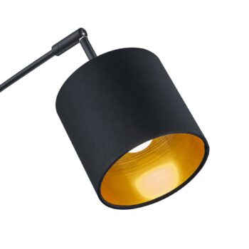 Stojacia lampa Tommy, čierna/zlatá, výška 200 cm, 5 svetiel, látka