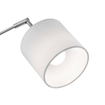 Stojacia lampa Tommy, nikel/biela, výška 200 cm, 5 svetiel, látka