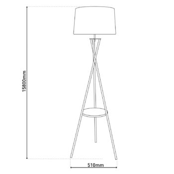 Stojacia lampa Tora, čierna/biela, textil, výška 158 cm trojnožka
