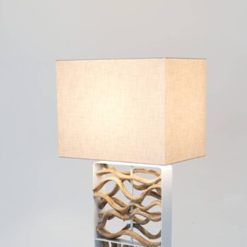 Stojacia lampa Tremiti, farba dreva/béžová, výška 160 cm, drevo