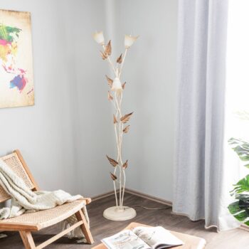 Stojacia lampa Vanda vo florentskom štýle, slonová kosť