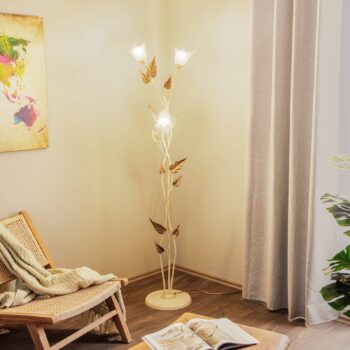 Stojacia lampa Vanda vo florentskom štýle, slonová kosť