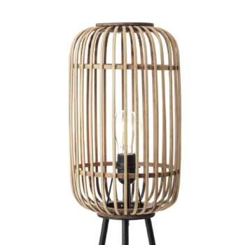 Stojacia lampa Woodrow, výška 130 cm, svetlé drevo, bambus/kov