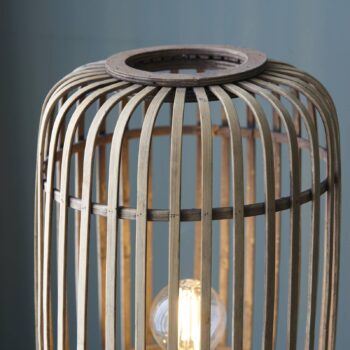 Stojacia lampa Woodrow, výška 130 cm, svetlé drevo, bambus/kov