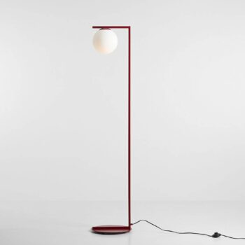 Stojacia lampa Zac, opálová/víno červená, 1-pl