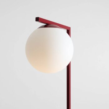 Stojacia lampa Zac, opálová/víno červená, 1-pl