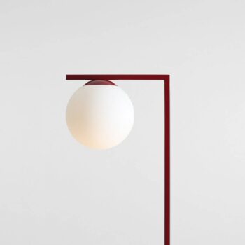 Stojacia lampa Zac, opálová/víno červená, 1-pl