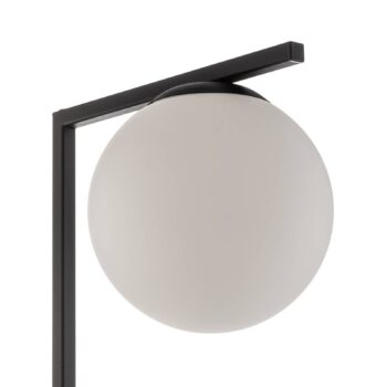 Stojacia lampa Zac s guľatým tienidlom, čierna