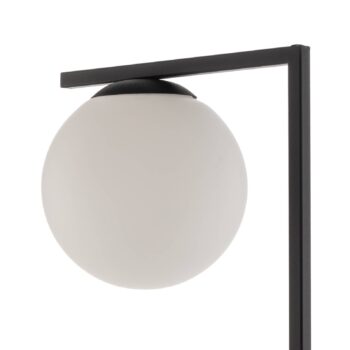 Stojacia lampa Zac s guľatým tienidlom, čierna