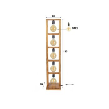 Stojacia lampa Zillerbach výška 135 cm 5-plameňová