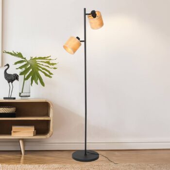 Stojacia lampa bambusová, 2 svetlá