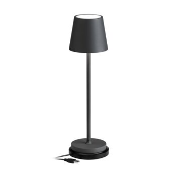 Stolná LED lampa 5099, dobíjacia batéria IP54 stmievateľná grafitová