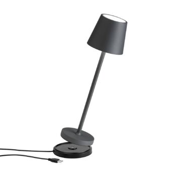 Stolná LED lampa 5099, dobíjacia batéria IP54 stmievateľná grafitová