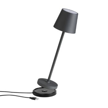 Stolná LED lampa 5099, dobíjacia batéria IP54 stmievateľná grafitová