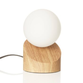 Stolná LED lampa Alisa podstavec drevený vzhľad