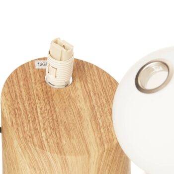 Stolná LED lampa Alisa podstavec drevený vzhľad