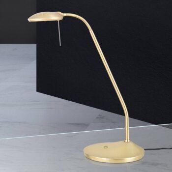 Stolná LED lampa Cobra v matnej mosadzi