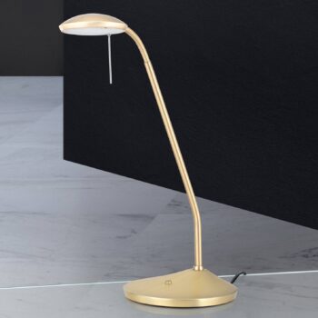 Stolná LED lampa Cobra v matnej mosadzi