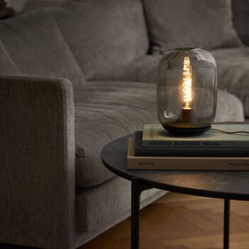 Stolná LED lampa EVA Solo Acorn, kamenná sivá, sklo, stmievateľná