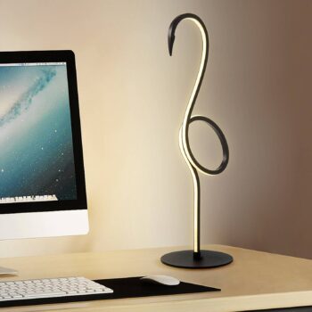 Stolná LED lampa Flamingo, čierna, kov, výška 50 cm