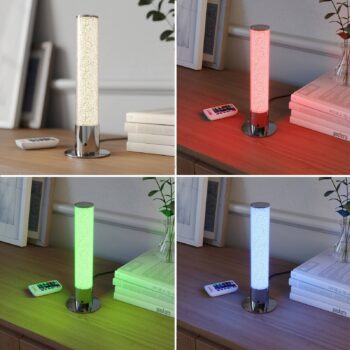 Stolná LED lampa Fria, valec, RGB, diaľkové ovládanie