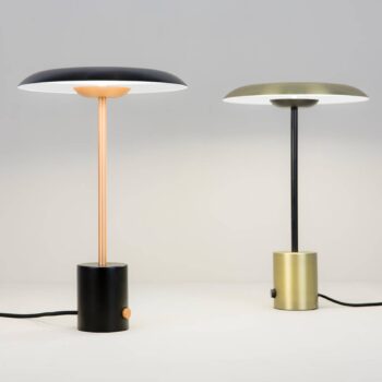 Stolná LED lampa Hoshi so stmievačom čierno-medená