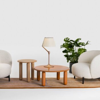 Stolná LED lampa Kartell Angelo Stone, zlatá farba, stmievateľná