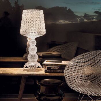 Stolná LED lampa Kartell Mini Kabuki, číra, výška 70 cm