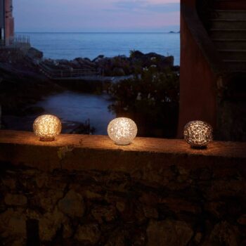 Stolná LED lampa Kartell Mini Planet, transparentná
