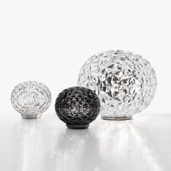 Stolná LED lampa Kartell Mini Planet, transparentná