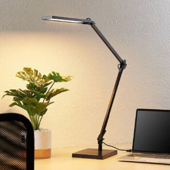 Stolná LED lampa Lindby Antisa, čierna, CCT, stmievateľná