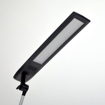 Stolná LED lampa Lindby Felipe, čierna, podstavec s objímkou