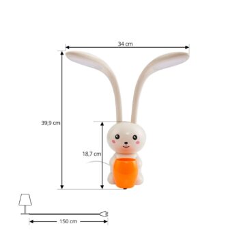 Stolná LED lampa Lindby Haas, béžová, plast, CCT, výška 39 cm