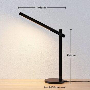 Stolná LED lampa Lindby Loretta, 43 cm, čierna, CCT