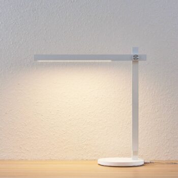 Stolná LED lampa Lindby Loretta, výška 43 cm, biela, CCT