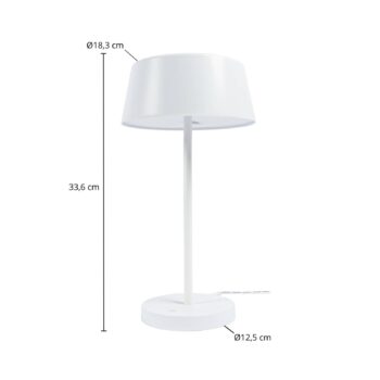 Stolná LED lampa Lindby Milica, biela, stmievateľná