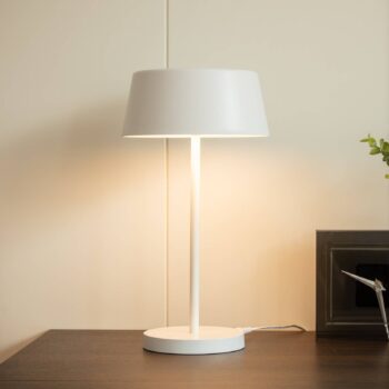 Stolná LED lampa Lindby Milica, biela, stmievateľná