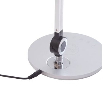 Stolná LED lampa Lindby Nyxaris, strieborná, kov, CCT, 50 cm