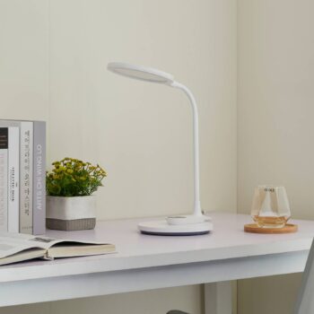 Stolná LED lampa Lindby Valtaria, biela, CCT, stmievateľná
